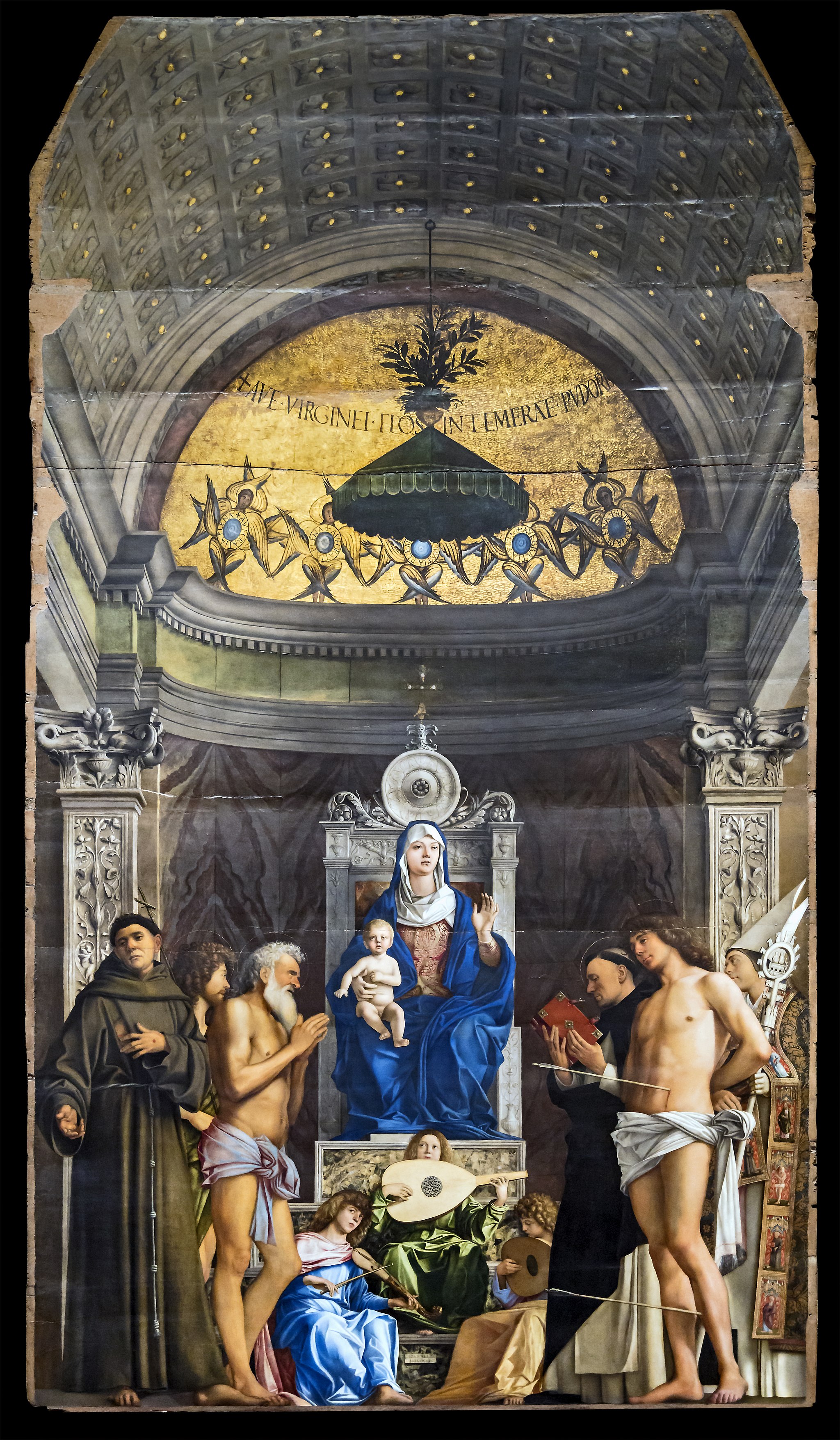 Madonna and Child enthroned with Saints and Angels